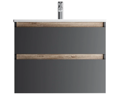 Тумба с раковиной Am.Pm X-Joy M85-FHX0802BM-WCC0802WG, 80 см, подвесная, черная матовая