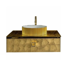 Тумба под раковину Armadi Art Lucido 770-080-Foil, 81 см, подвесная, цвет золото поталь