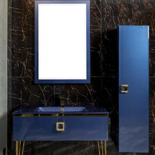 Тумба под раковину Armadi Art Lucido 770-080-BL, 81 см, подвесная, цвет синий