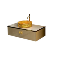 Тумба под раковину Armadi Art Lucido 770-100-Light Gold, 100 см, подвесная, цвет светлое золото