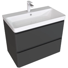 Тумба под раковину Aquanet Эмбер 330468, 80 см, подвесная, цвет черный матовый