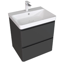 Тумба под раковину Aquanet Эмбер 330466, 60 см, подвесная, цвет черный матовый