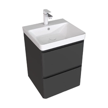 Тумба под раковину Aquanet Эмбер 330464, 50 см, подвесная, цвет черный матовый