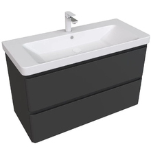 Тумба под раковину Aquanet Эмбер 330470, 105 см, подвесная, цвет черный матовый