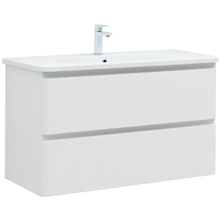 Тумба под раковину Aquanet Эмбер 330469, 105 см, подвесная, цвет белый матовый