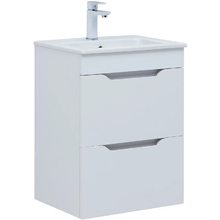 Тумба под раковину Aquanet Практика 330455, 50 см, 2 ящика, цвет белый матовый