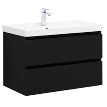 Тумба под раковину Aquanet Вега 2.0, 337955, 80 см, подвесная, черный soft touch