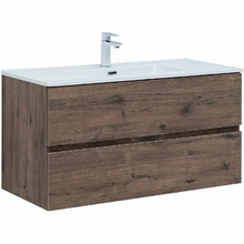 Тумба под раковину Aquanet Алвита New 334188, 100 см, цвет дуб веллингтон табак