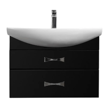 Тумба под раковину Акватон Адель, 1A193801AF950, 80 см, подвесная, черная