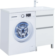 Тумба под раковину Aquanet Вега 329123, 110 см, напольная, белый глянец