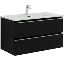 Тумба под раковину Aquanet Вега 2.0, 337956, 90 см, подвесная, черный soft touch