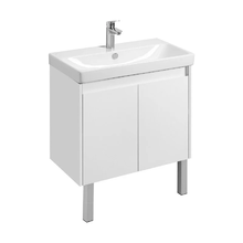 Тумба с раковиной Акватон Сканди Doors, 1A2829K0SD010, 80 см, подвесная, цвет белый глянец/белый матовый