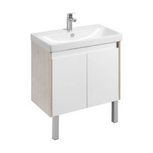 Тумба с раковиной Акватон Сканди Doors, 1A2829K0SDB20, 80 см, подвесная, цвет белый/дуб верона