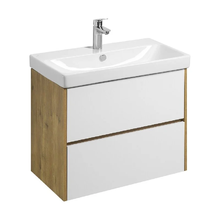 Тумба с раковиной Акватон Сканди, 1A2830K0SDZ90, 80 см, подвесная, цвет белый/дуб рустикальный