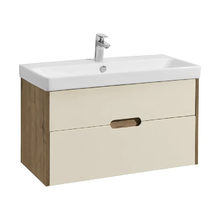 Тумба с раковиной Акватон Оливия, 1A2544K0OLVG0, 90 см, подвесная, цвет бежевый/дуб веллингтон