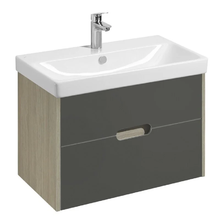 Тумба под раковину Акватон Оливия, 1A283101OLUG0, 80 см, подвесная, цвет грей/дуб ойстер