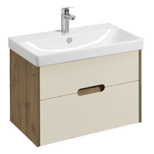 Тумба с раковиной Акватон Оливия, 1A2831K0OLVG0, 80 см, подвесная, цвет бежевый/дуб велл