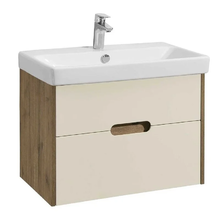 Тумба с раковиной Акватон Оливия, 1A2543K0OLVG0, 70 см, подвесная, цвет бежевый/дуб велл