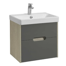 Тумба с раковиной Акватон Оливия, 1A2542K0OLUG0, 55 см, подвесная, цвет грей/дуб ойстер