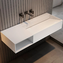 Тумба с раковиной Abber Stein, L/R, 100 x 46 см, из искусственного камня, белая, AS2640-1.0 L/AS2640-1.0 R