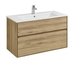 Тумба с раковиной Акватон Либерти 100 см, дуб эльвезия, раковина Элина 100, 1A2796К0LYC70