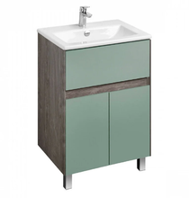 Тумба с раковиной Акватон Форест 60 см подвесная/напольная, дуб рошелье/сумеречный голубой, 1A2782K0FR9C0