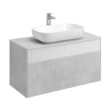 Тумба с раковиной Акватон Марбл 100, подвесная, слэйт/белый матовый, 1A2763K4MH4C0