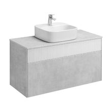 Тумба с раковиной Акватон Марбл 100, подвесная, слэйт/белый матовый, 1A2763K0MH4C0