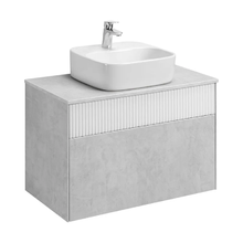 Тумба с раковиной Акватон Марбл 80, подвесная, слэйт/белый матовый, 1A2762K0MH4C0