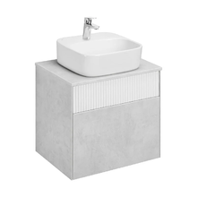 Тумба с раковиной Акватон Марбл 60, подвесная, слэйт/белый матовый, 1A2761K0MH4C0