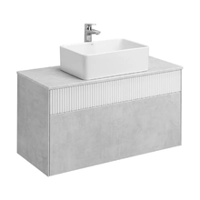 Тумба с раковиной Акватон Марбл 100, подвесная, слэйт/белый матовый, 1A2763K1MH4C0