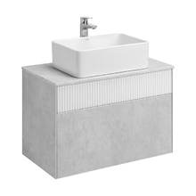 Тумба с раковиной Акватон Марбл 80, подвесная, слэйт/белый матовый, 1A2762K1MH4C0