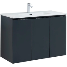 Тумба под раковину Aquanet Алвита New 100 см, подвесная, 3 дверцы, цвет антрацит матовый, 277531