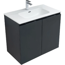 Тумба под раковину Aquanet Алвита New 80 см, подвесная, 2 дверцы, цвет антрацит матовый, 277527