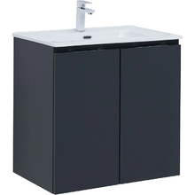 Тумба под раковину Aquanet Алвита New 70 см, подвесная, 2 дверцы, цвет антрацит матовый, 303904
