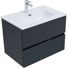 Тумба под раковину Aquanet Алвита New 70 см, подвесная, цвет антрацит матовый, 303908