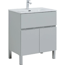 Тумба под раковину Aquanet Алвита New 70 см, напольная, цвет серый матовый, 303899