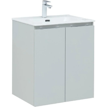 Тумба под раковину Aquanet Алвита New 60 см, подвесная, 2 дверцы, цвет серый матовый, 277524
