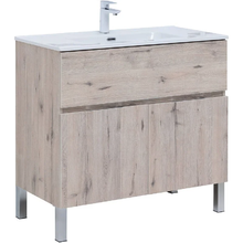 Тумба под раковину Aquanet Алвита New 90 см, напольная, цвет дуб веллингтон белый, 303912