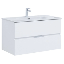 Тумба под раковину Aquanet Алвита New 90 см, подвесная, цвет белый матовый, 303920