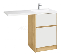 Тумба под раковину Акватон Лондри 60 см под стиральную машину, дуб сантана, белый, 1A2669K2LH0C0
