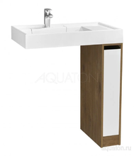 Тумба под раковину Акватон Лондри 20 см под стиральную машину, дуб рустикальный, белый, 1A2671K2LHDR0