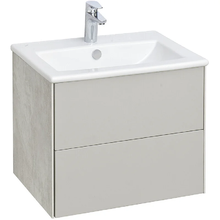 Тумба с раковиной Акватон Сохо 60 см подвесная, слэйт/галька серая, 1A2580K1AJ9A0