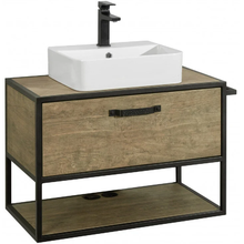 Тумба с раковиной Акватон Лофт Фабрик 80 см подвесная, раковина квадратная, дуб кантри, 1A2424K2LTDY0