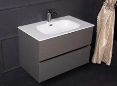 Тумба под раковину Armadi Art Vallessi 80 см подвесная, антрацит глянцевый, 837-080-A glossy