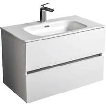 Тумба под раковину Armadi Art Vallessi 80 см подвесная, белый глянцевый, 837-080-W