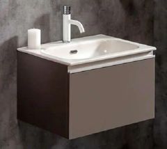 Тумба под раковину Armadi Art Vallessi 60 см подвесная, антрацит глянцевый, 837-060-A glossy