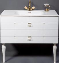 Тумба под раковину Armadi Art Piazza 100 см, напольная, белый, золото, 841-100-WG