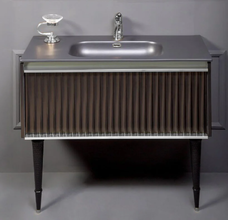 Тумба под раковину Armadi Art Canale 100 см, подвесная, черный, хром, 843-100-BCR