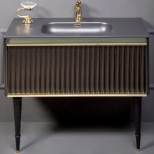 Тумба под раковину Armadi Art Canale 100 см, подвесная/напольная, черный, золото, 843-100-BG